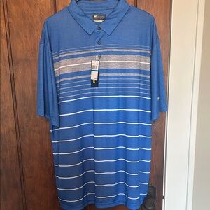 Jack Nicklaus Blue Striped Golf Polo Shirt